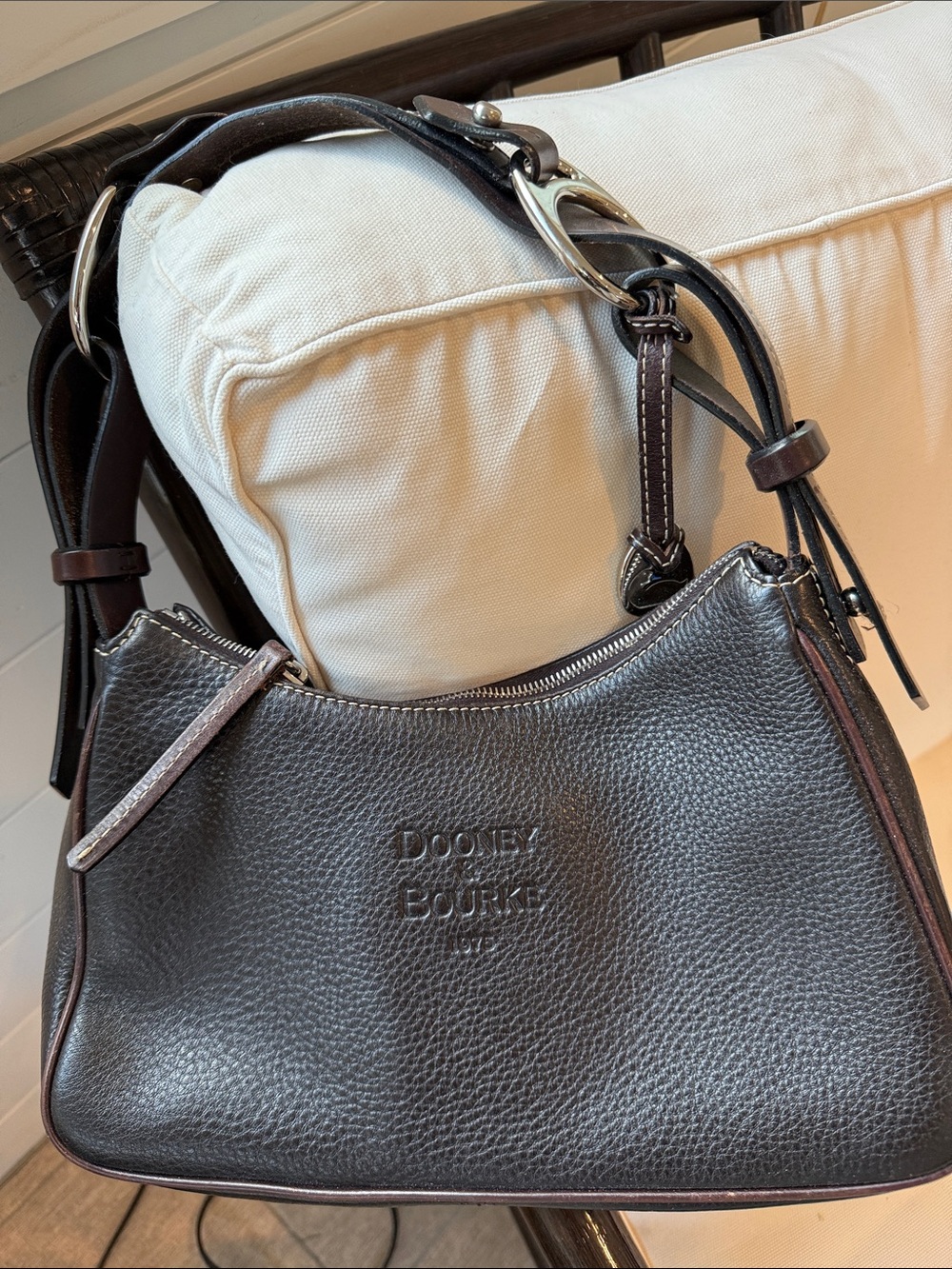 Dooney & Bourke 1975 Anniversary Bag Chocolate Brown Pebbled Leather